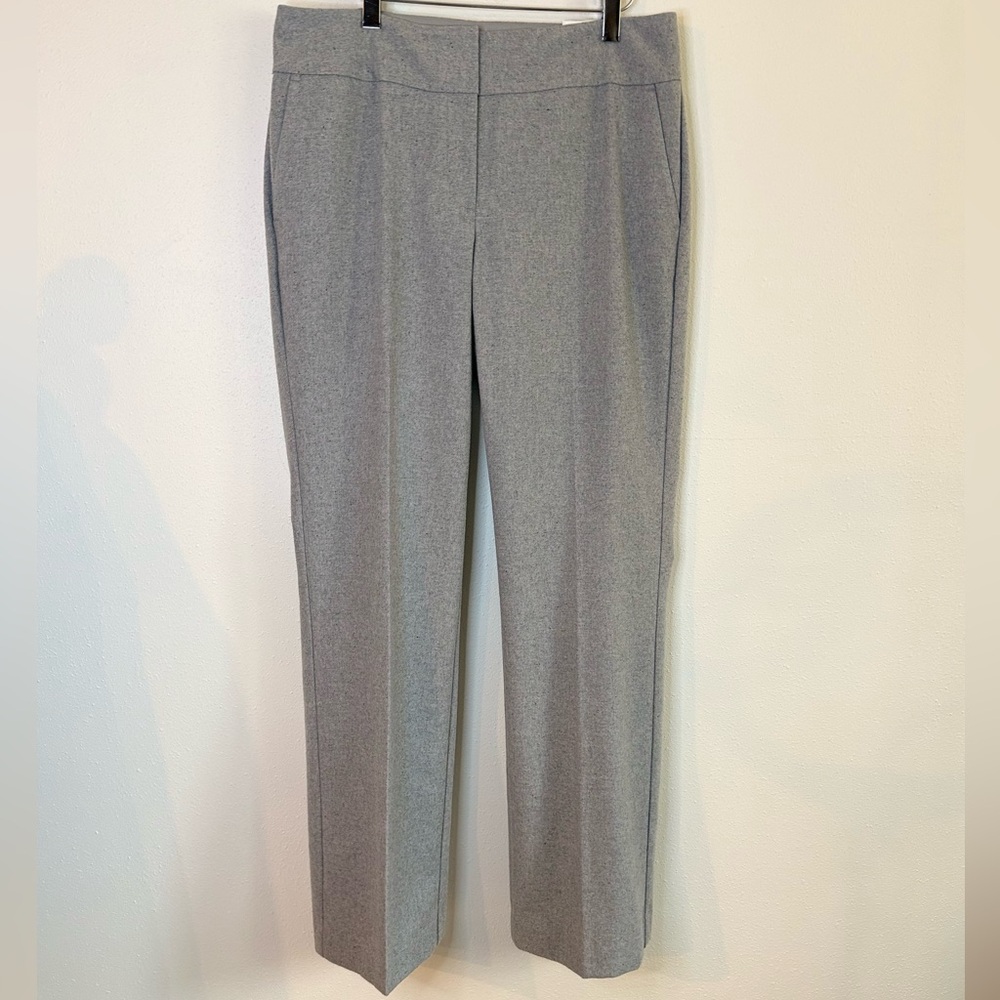 Ann Taylor Gray Straight-Leg Work Trousers
